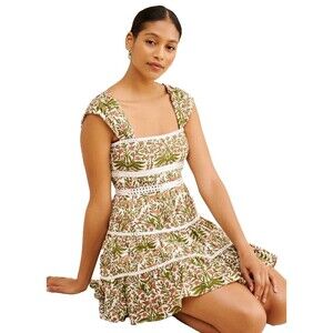 SAYLOR Green and White Floral Mini Dress